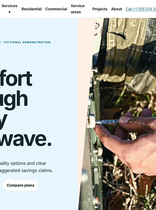 AeroComfort Climate homepage preview